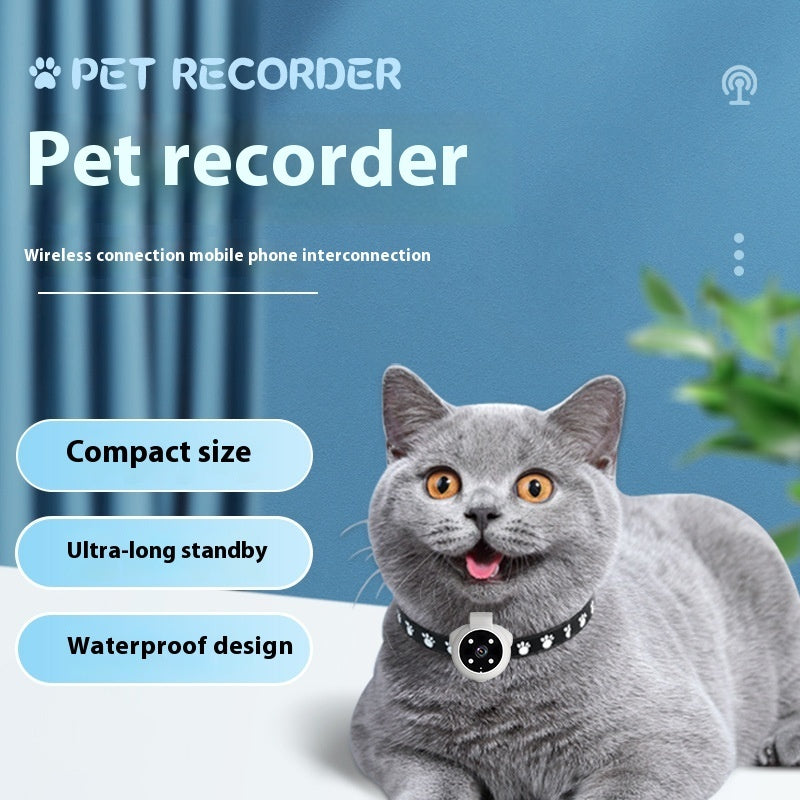 Pet Tracker Collar Recorder for Dogs and Cats Viewing Angle Motion Recording Camera Action Camera With Video Records Cat Collars Camera Sport Pet Products